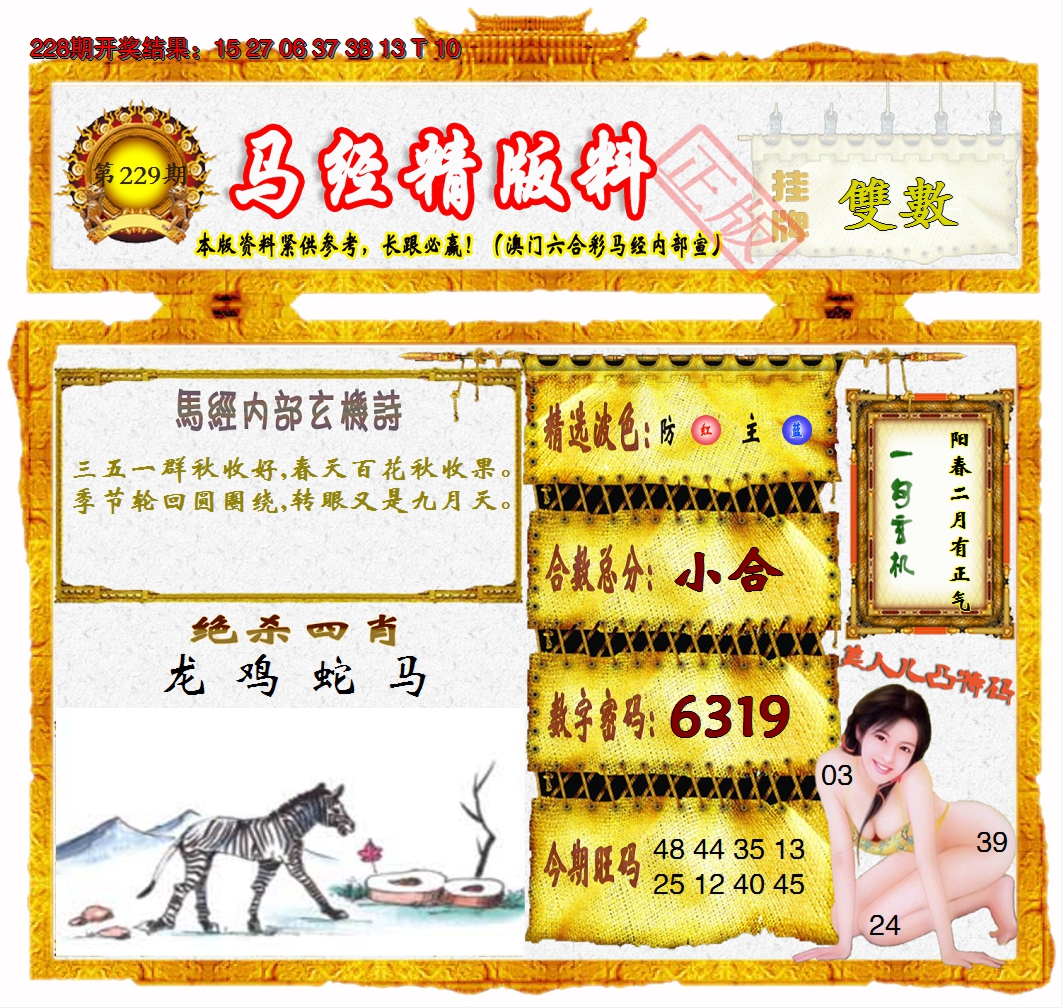 2024229期马经精版料