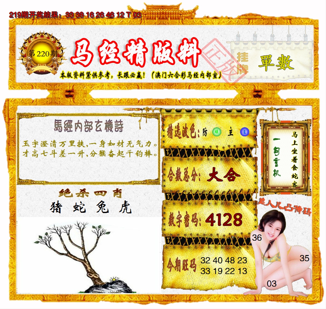 2024220期马经精版料