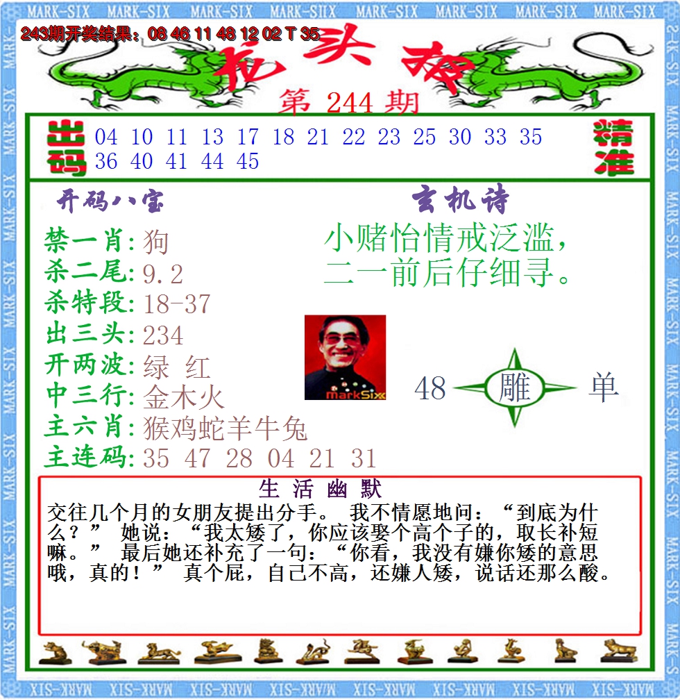 2024244期澳门龙头报