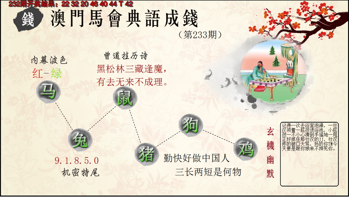2024233期典语成钱