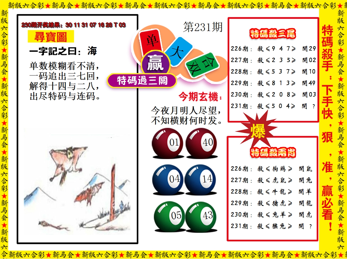 2024231期特码过三关