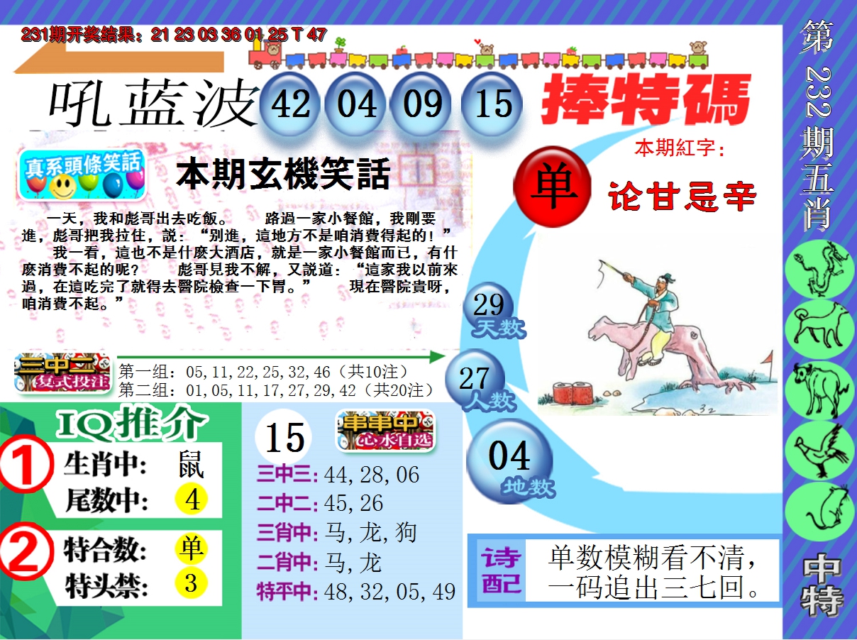 2024232期新特报