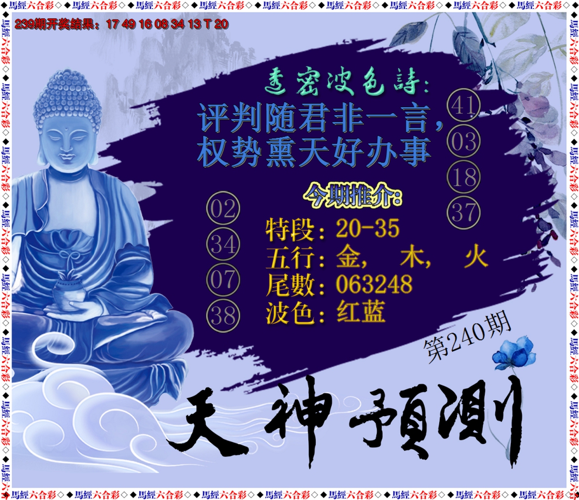 2024240期天神预测