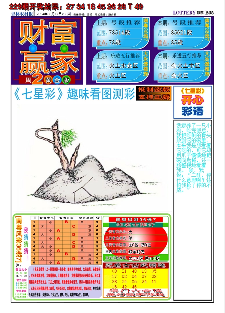 2024230期七星彩图A