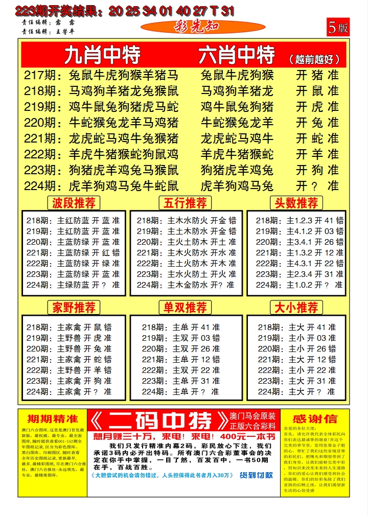 2024224期澳门彩先知D
