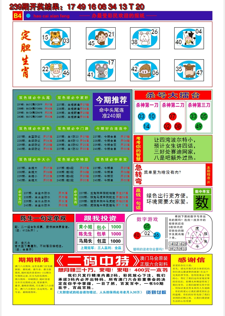 2024240期好彩先锋B