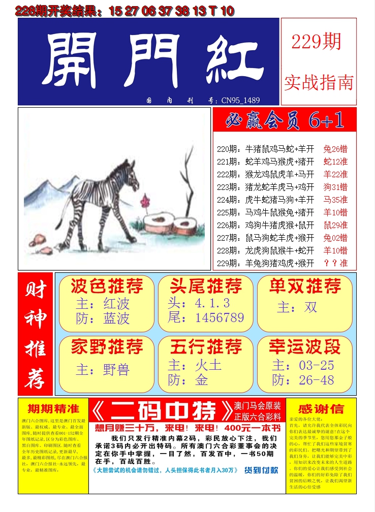 2024229期澳门开门红A