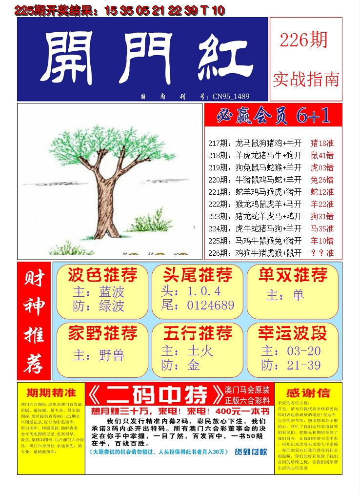 2024226期澳门开门红A