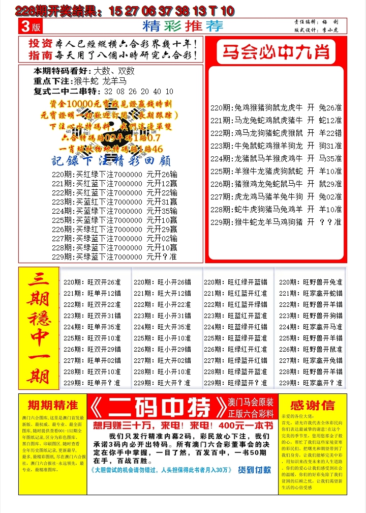 2024229期澳门开门红B