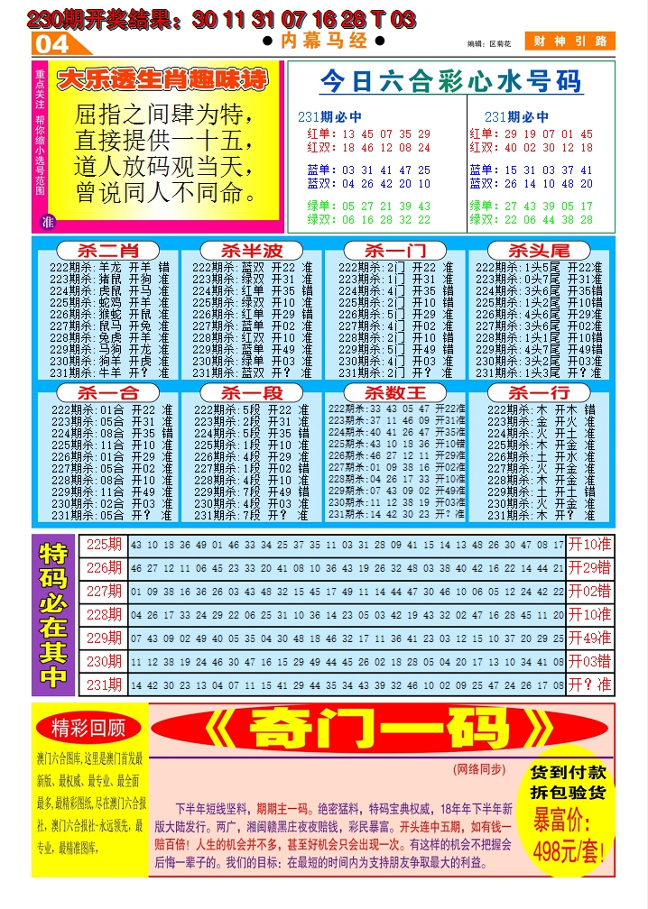 2024231期财神引路C