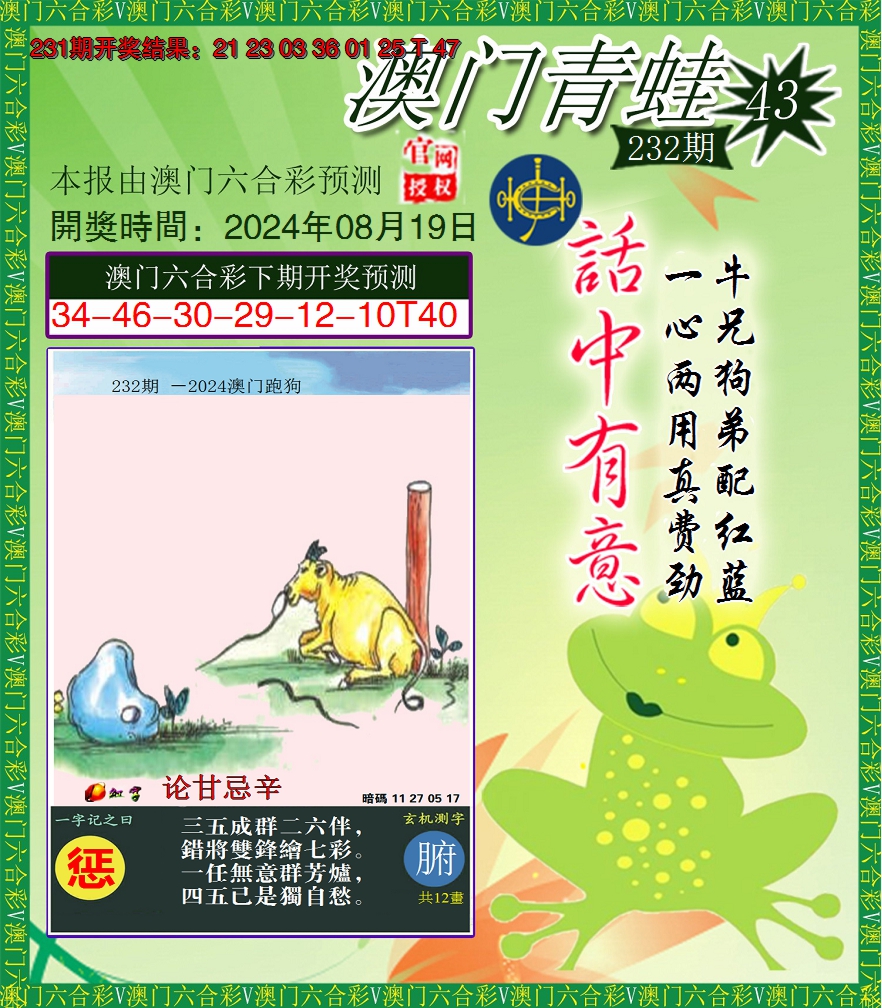 2024232期青蛙系列43