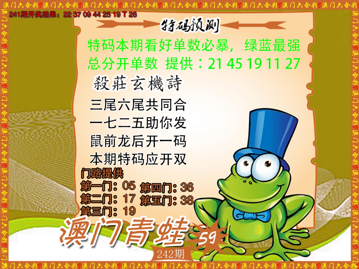 2024242期青蛙系列59