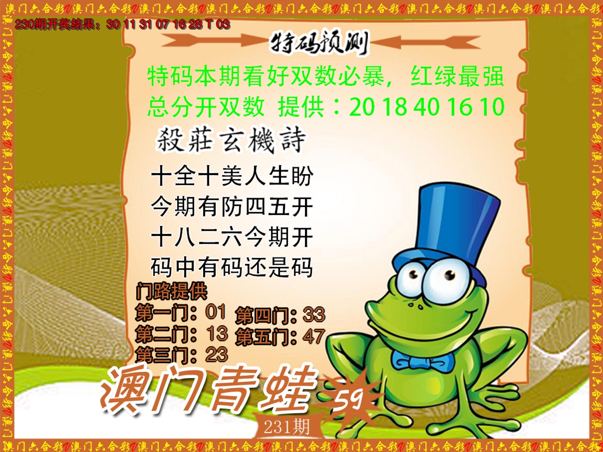 2024231期青蛙系列59