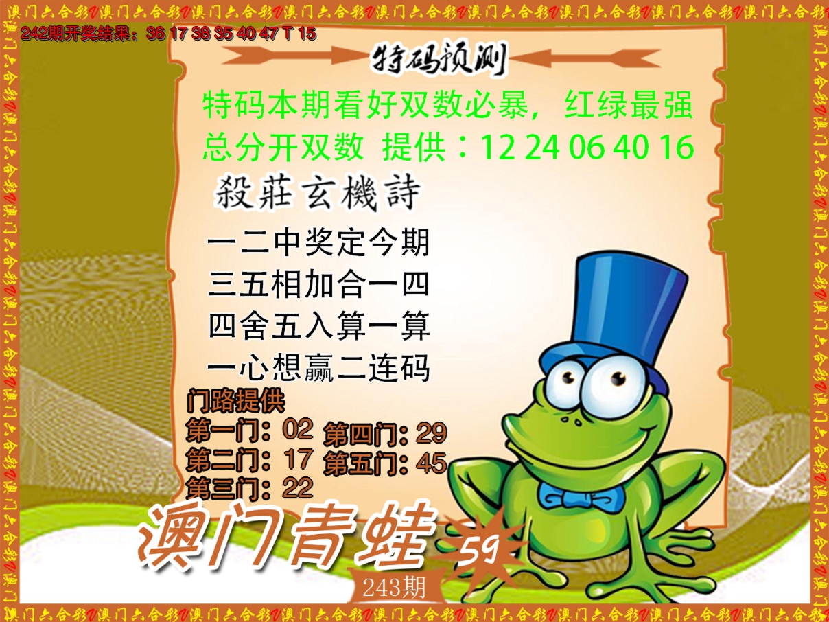 2024243期青蛙系列59