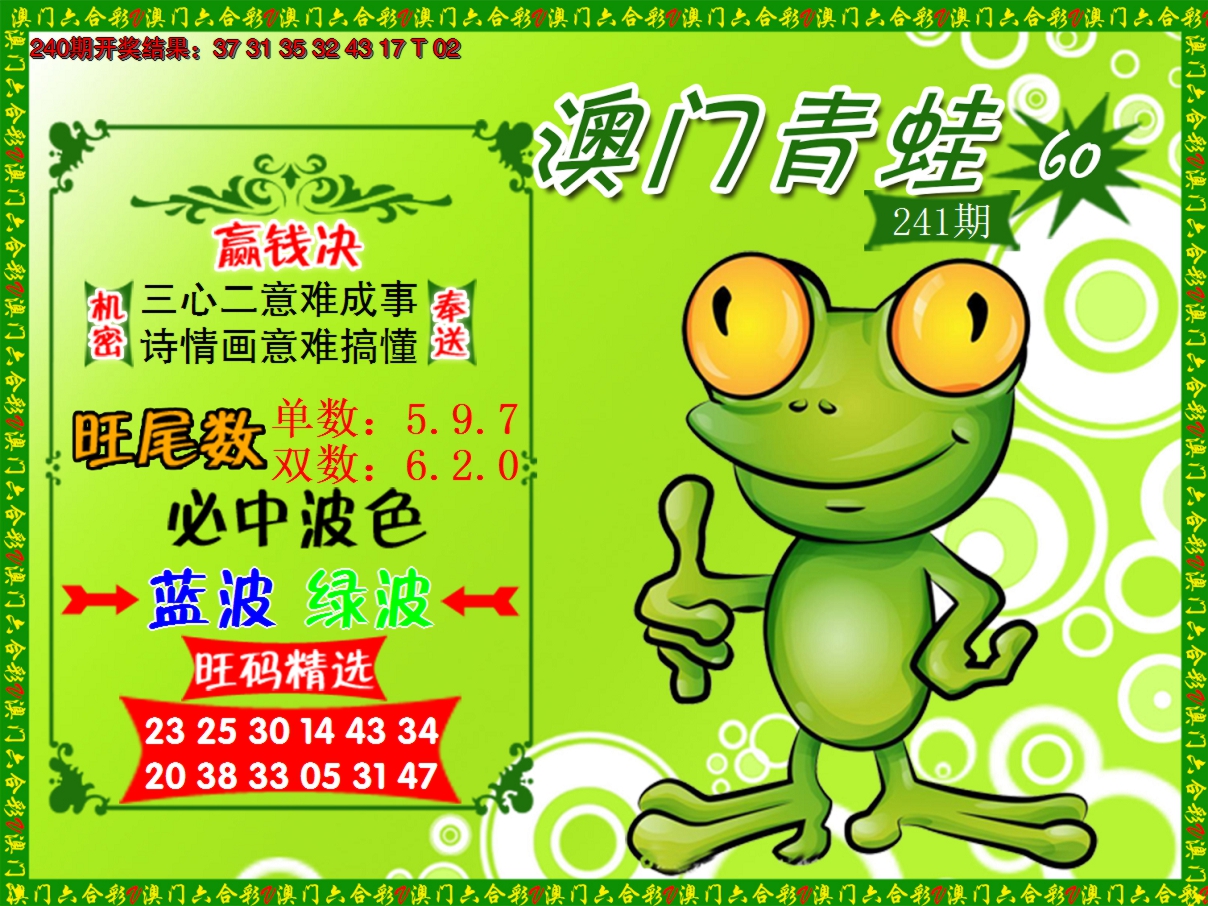 2024241期青蛙系列60