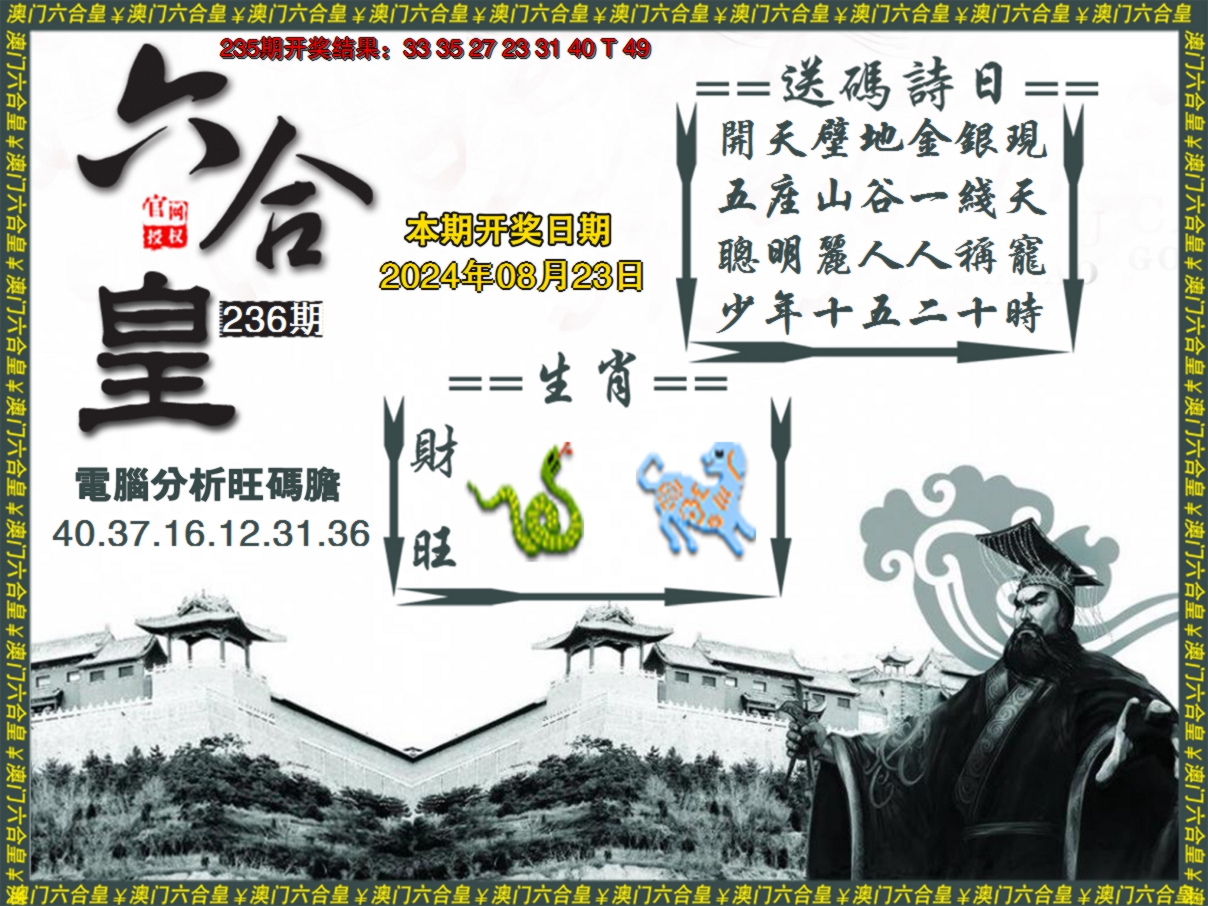 2024236期六合皇系列3