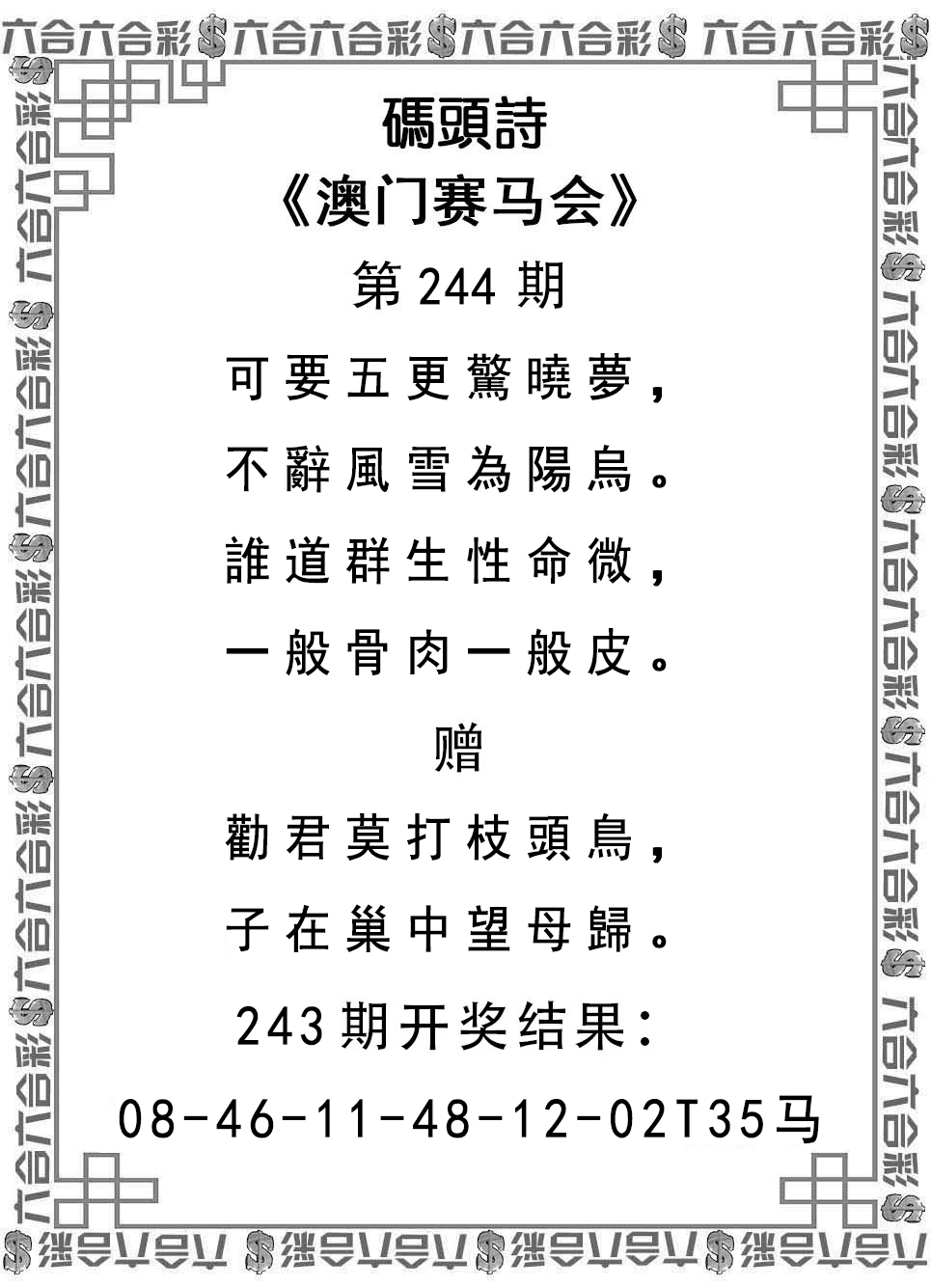 2024244期码头诗