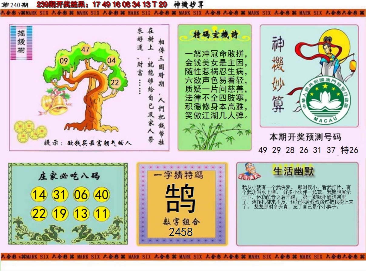 2024240期神机妙算