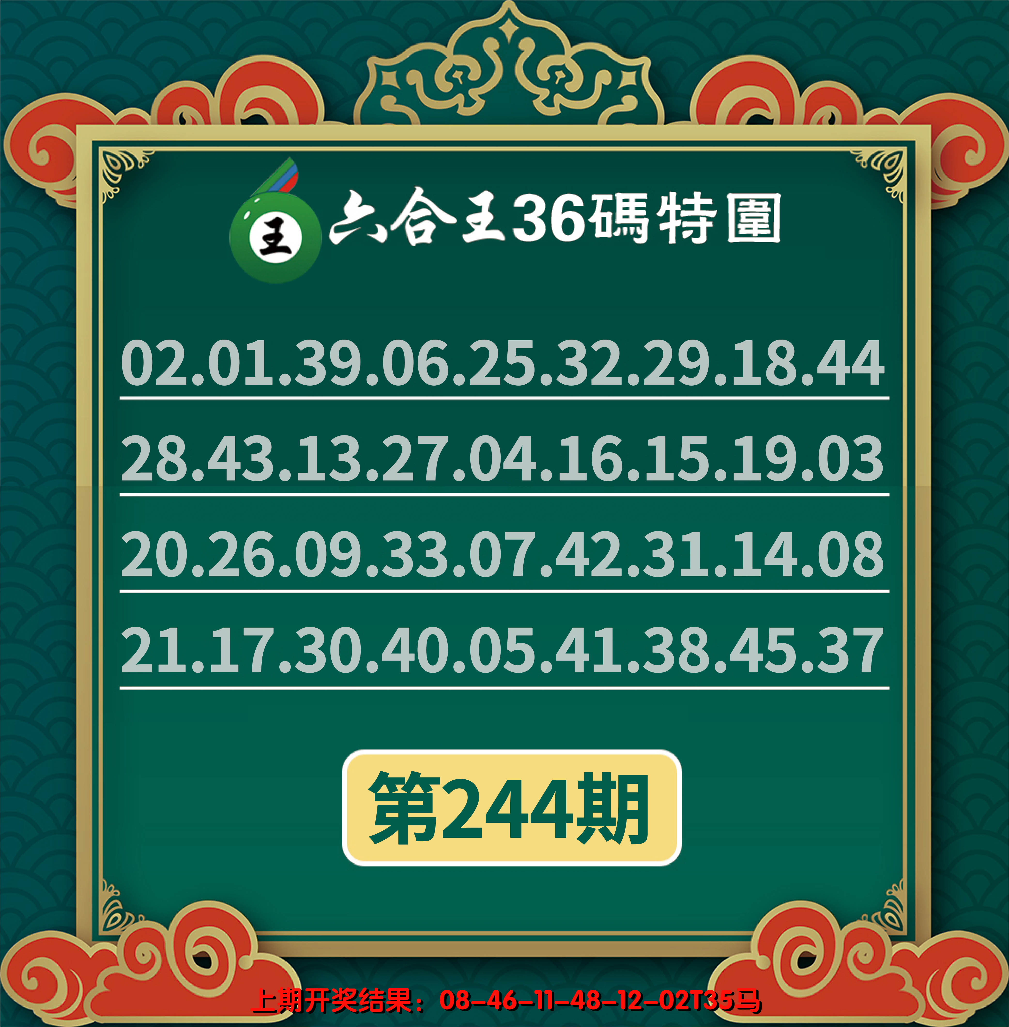 2024244期六合王三十六码特围