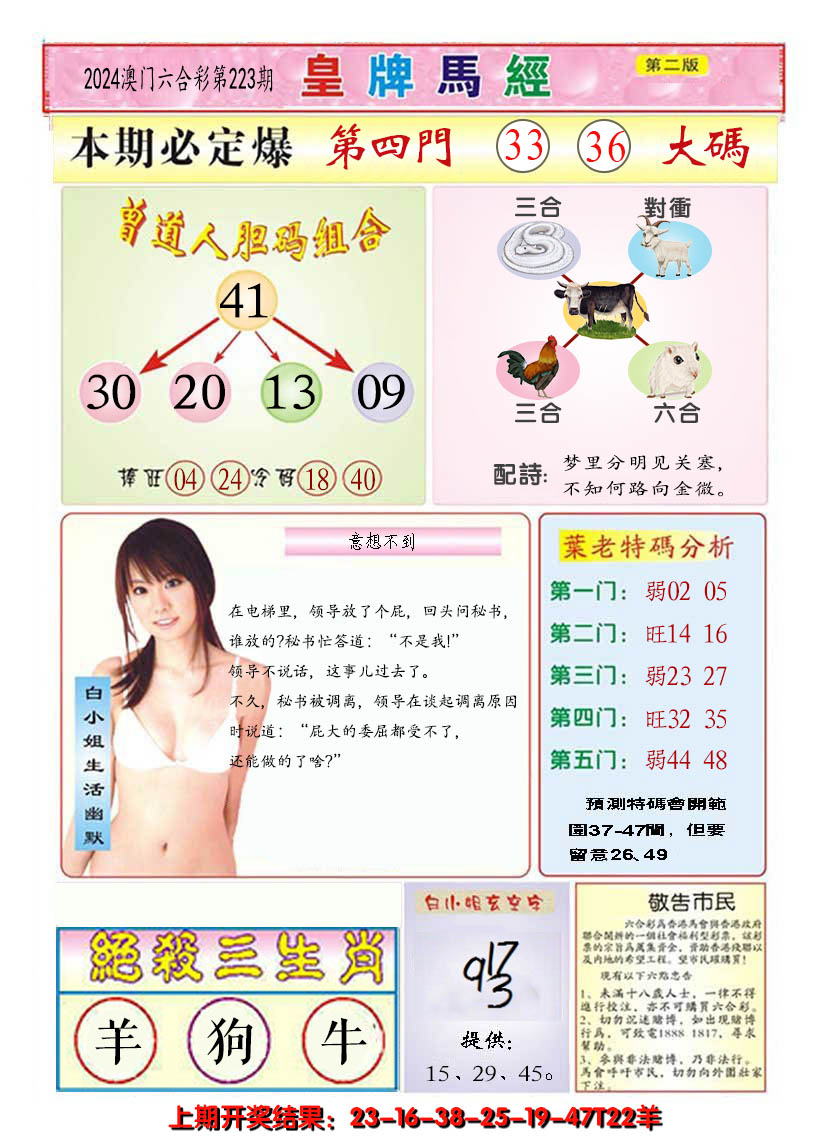 2024223期澳门皇牌马经B