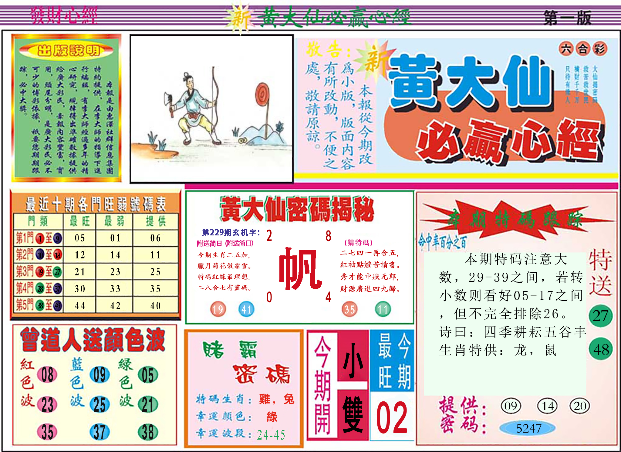 2024229期澳门黄大仙必赢心经