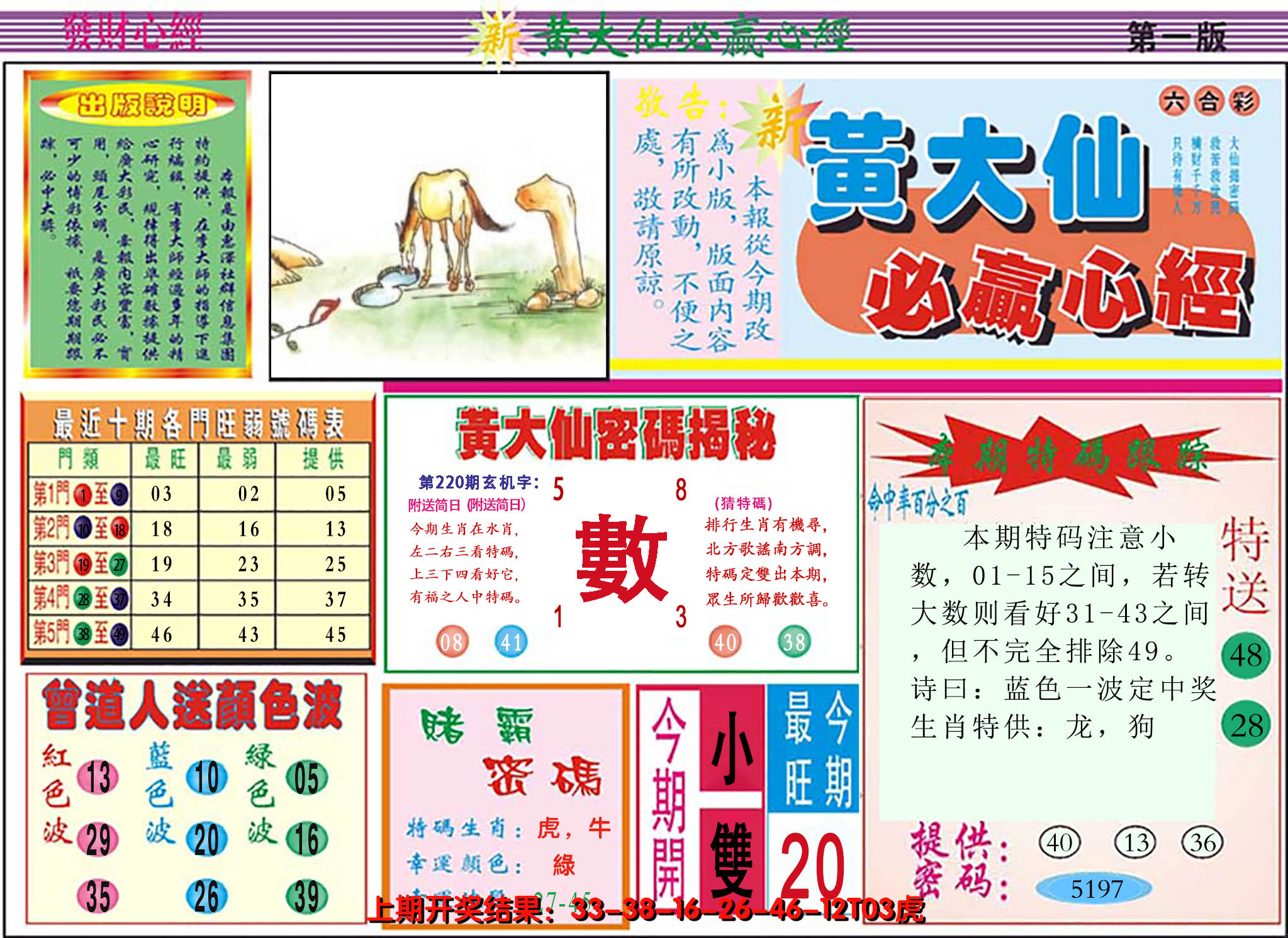 2024220期澳门黄大仙必赢心经