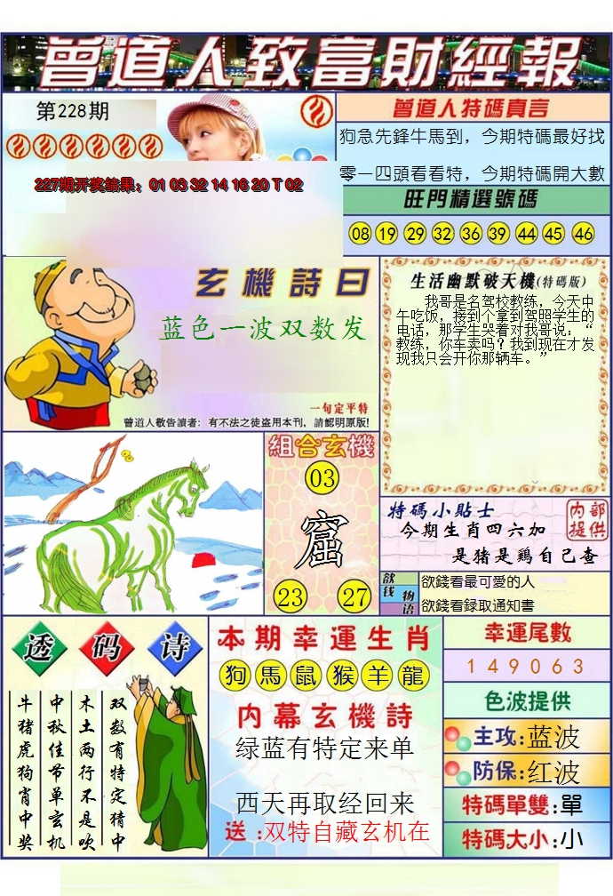 2024228期澳门曾道人致富财经报