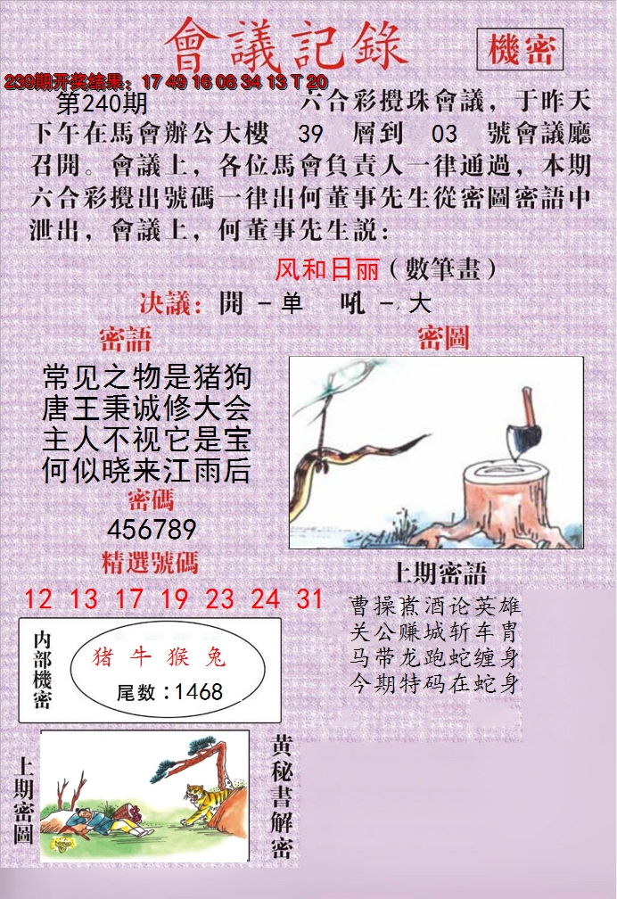 2024240期澳门会议记录