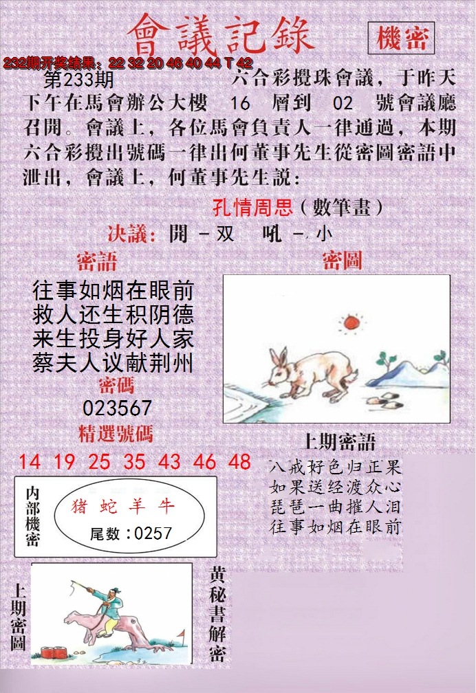 2024233期澳门会议记录