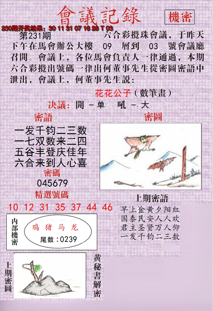 2024231期澳门会议记录