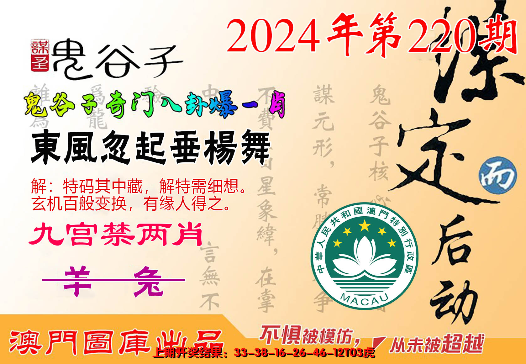 2024220期鬼谷子爆一肖