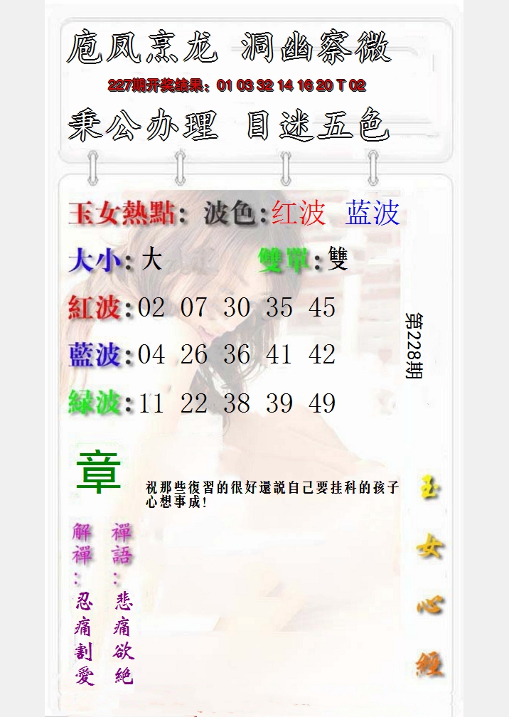 2024228期玉女心经报