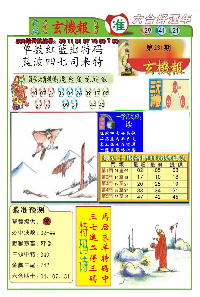 2024231期九龍玄机报(推荐)