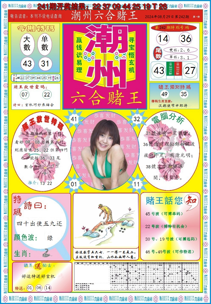 2024242期潮州六合赌王A
