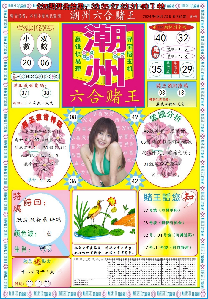 2024236期潮州六合赌王A