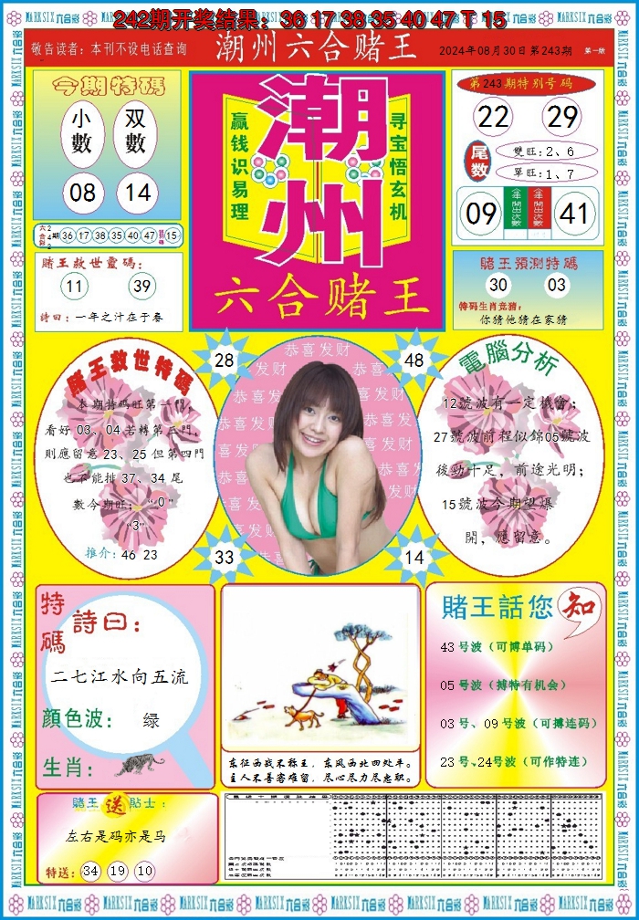 2024243期潮州六合赌王A