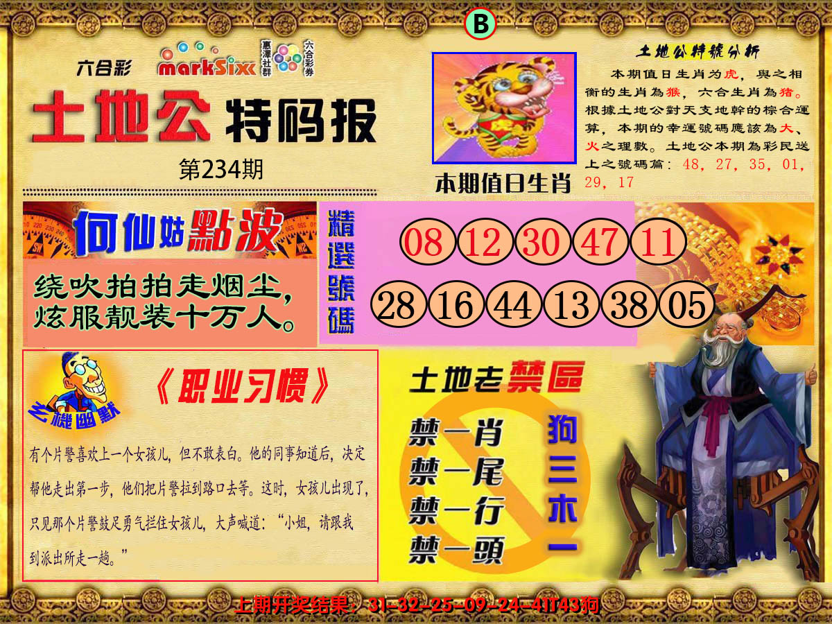 2024234期土地公特码报B