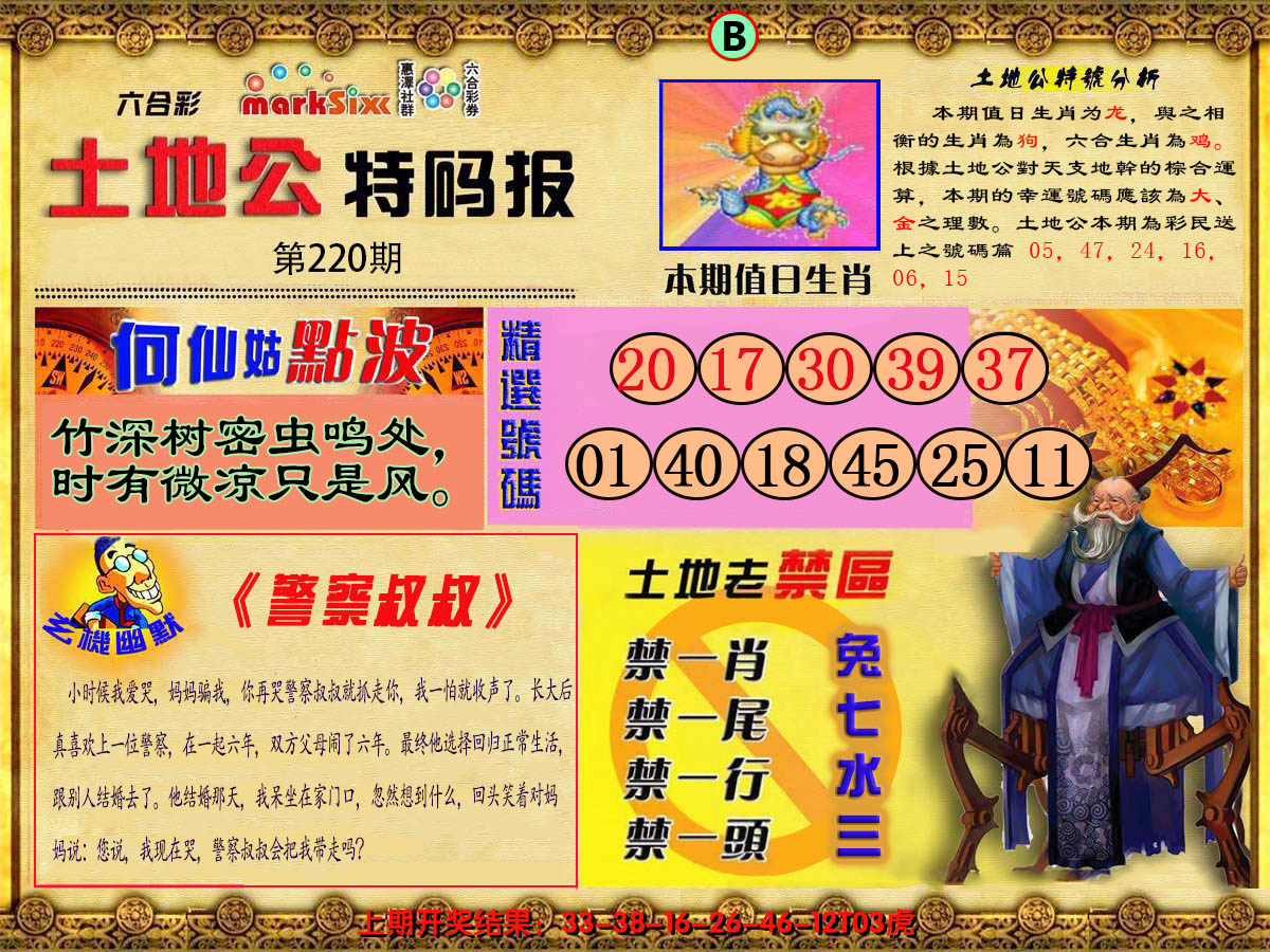 2024220期土地公特码报B