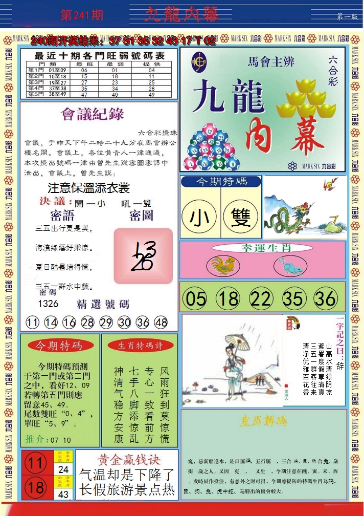 2024241期九龙内幕A