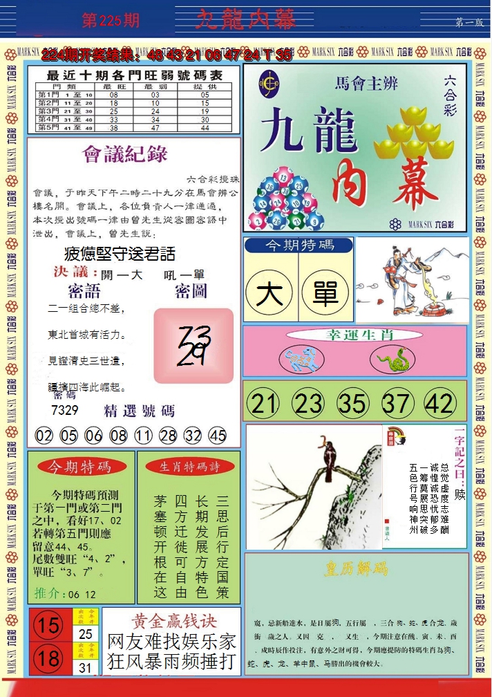 2024225期九龙内幕A