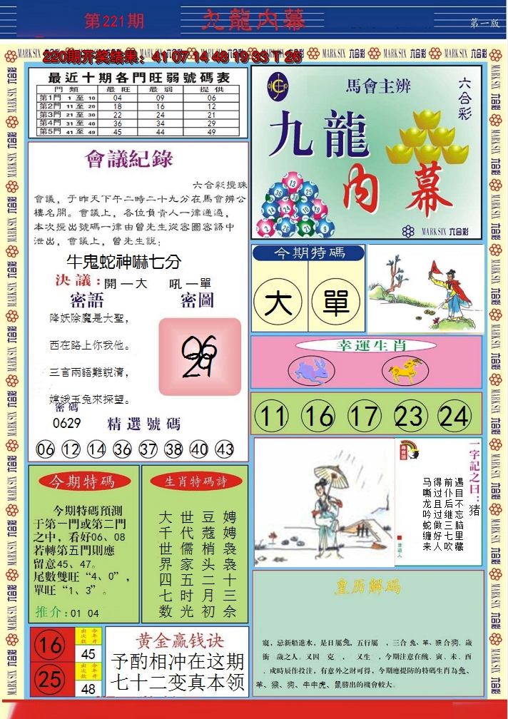 2024221期九龙内幕A