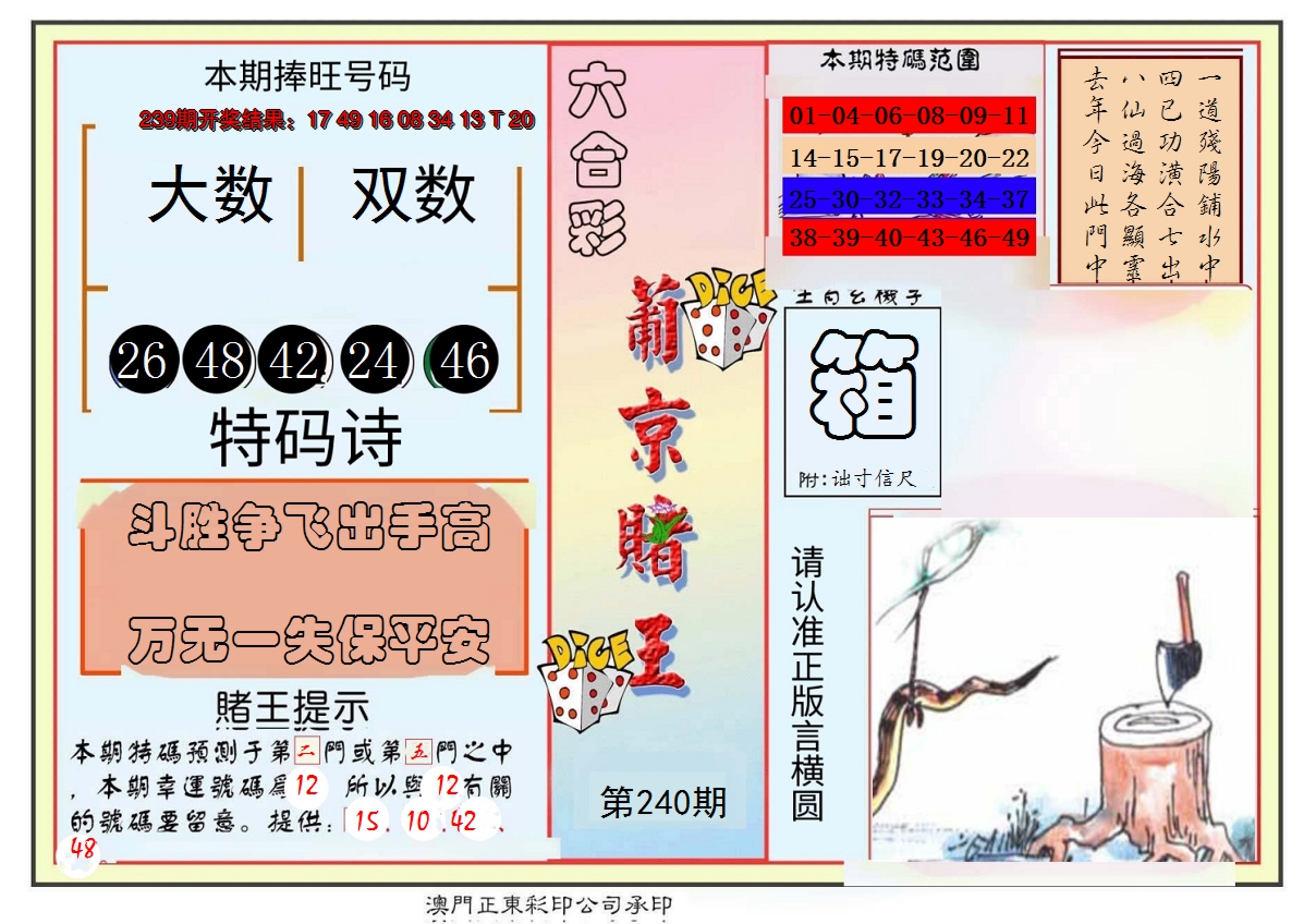 2024240期葡京赌王彩