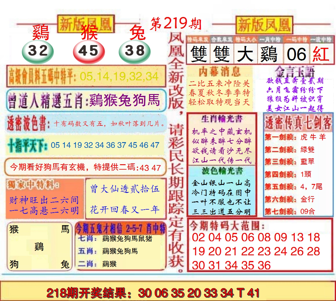 2024219期另二代凤凰报