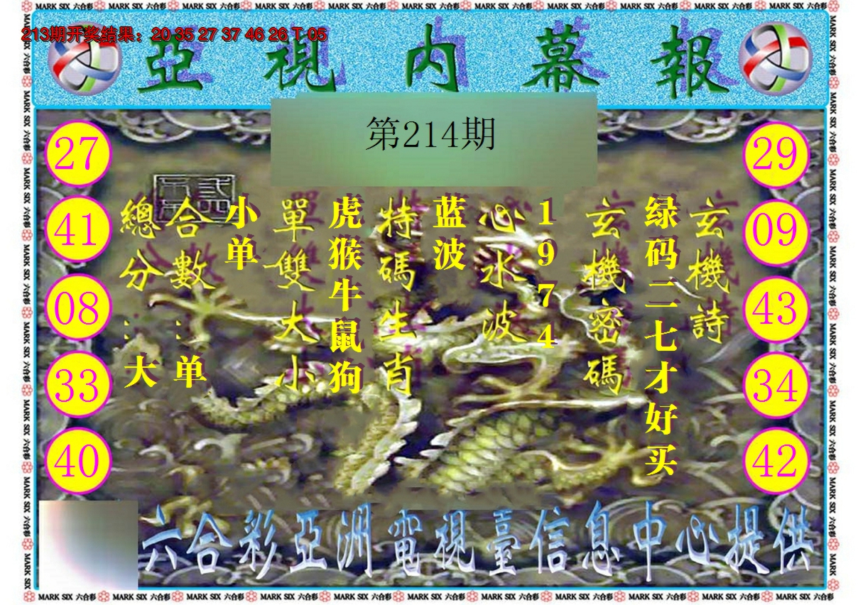 2024214期亚视内幕报