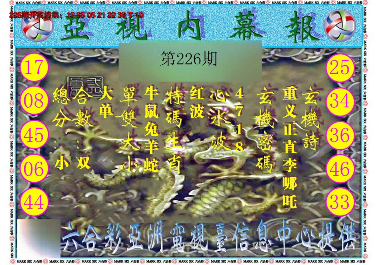 2024226期亚视内幕报