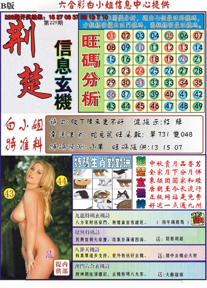 2024229期荆楚信息玄机B