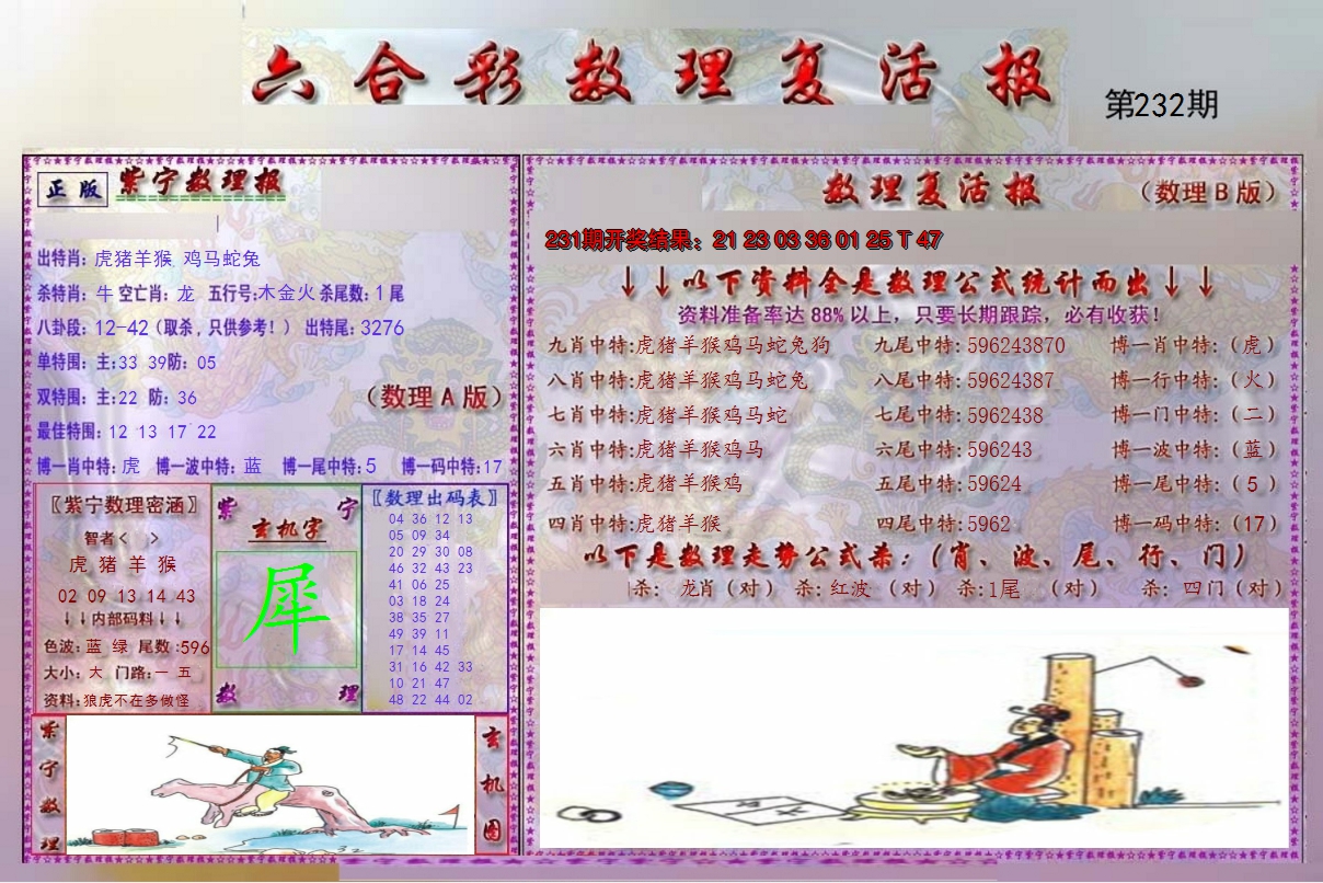 2024232期数理复活报