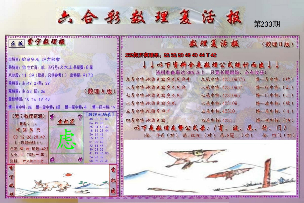 2024233期数理复活报