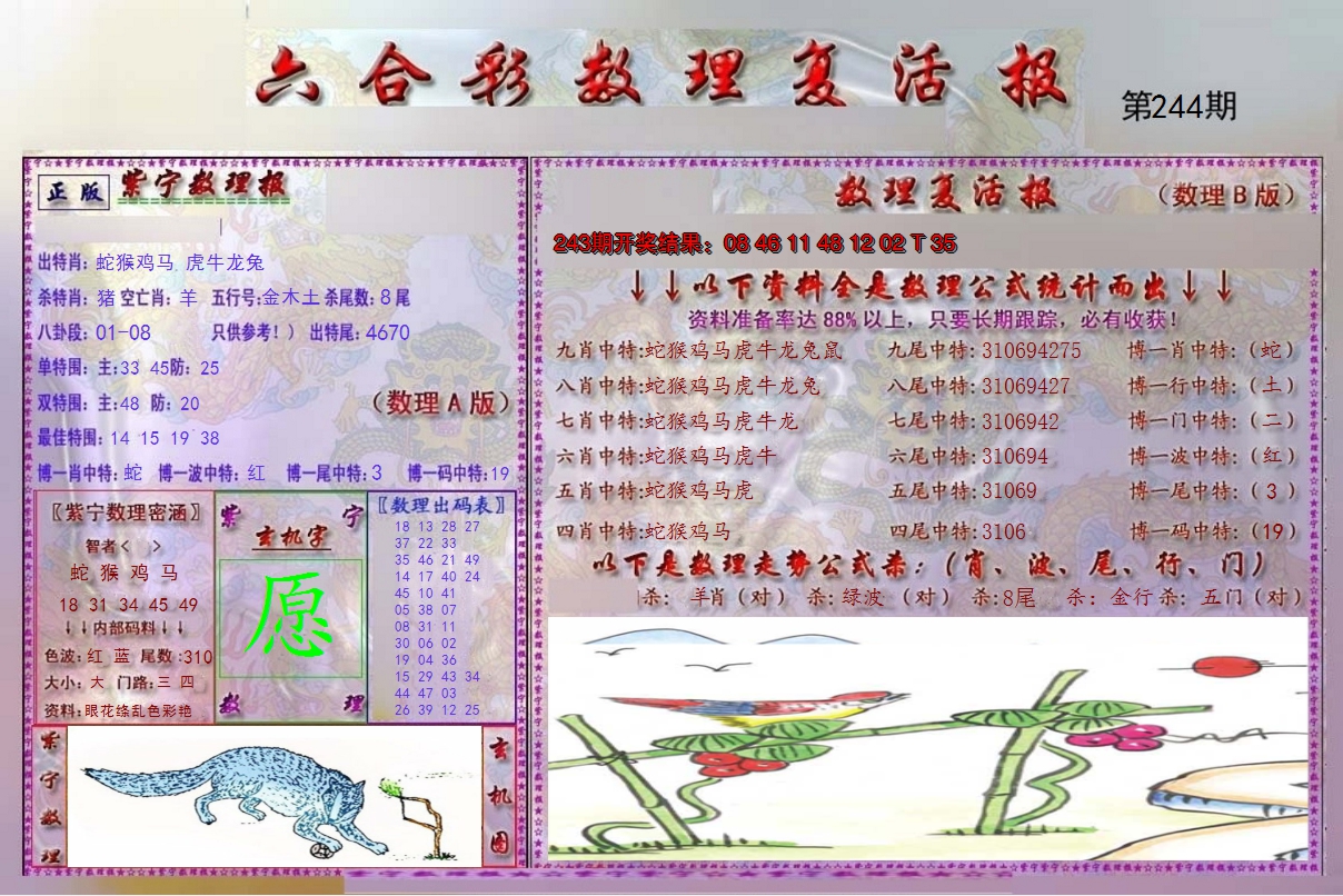 2024244期数理复活报