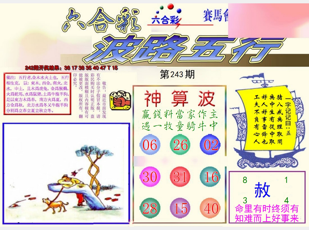 2024243期波路五行
